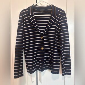 Halogen Navy and Cream Striped Cardigan size S